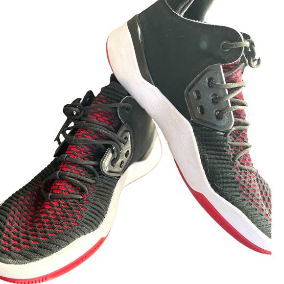 Men's JORDAN AIR DNA LX AO2649-023 Black Mesh and Red Basketball Sneakers EUC - Picture 1 of 10